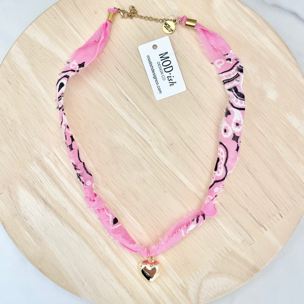 Bandana Necklace - Pink