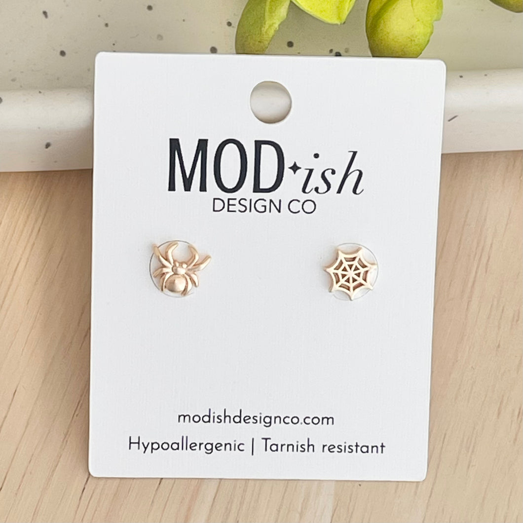 Spider & Web Earring Studs