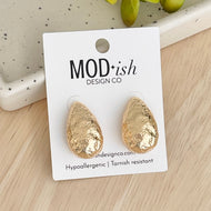 Hammered Teardrop Earrings