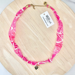 Bandana Necklace - Hot Pink Citrus
