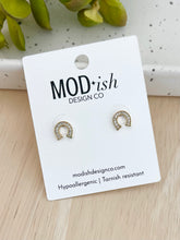Load image into Gallery viewer, Crystal Horseshoe Earring Studs
