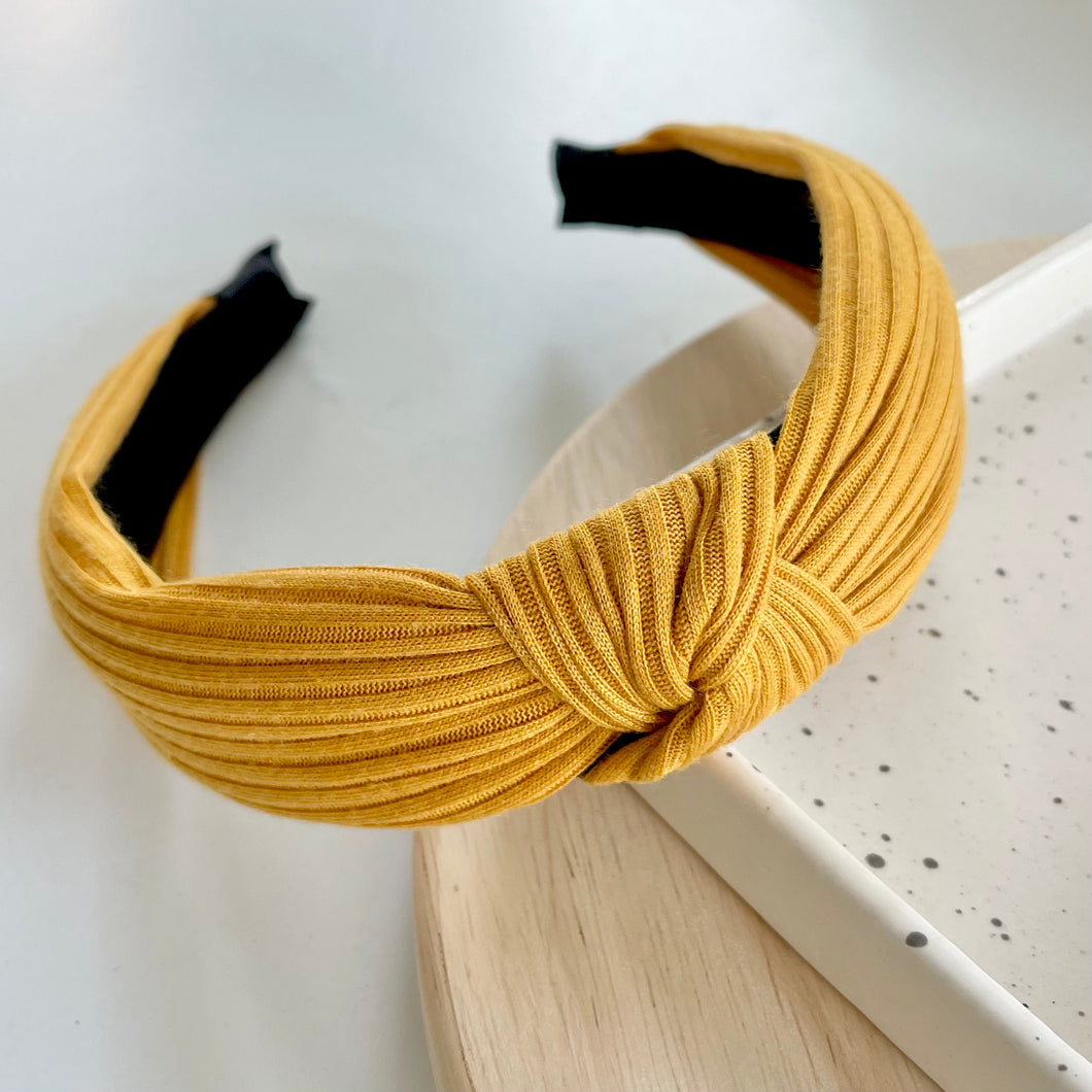 Ribbed Jersey Headband - Mustard