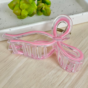 Bow Claw Clip - Pink