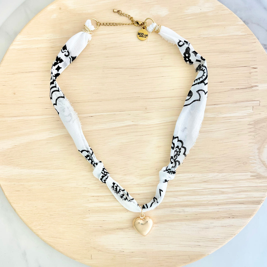 Bandana Necklace - White