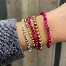 Load image into Gallery viewer, Magenta Tiger Eye Bracelet 4mm
