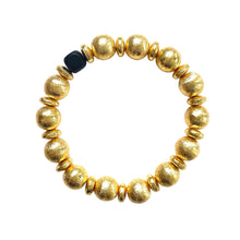 Load image into Gallery viewer, Gold beaded stretch bracelet stackable everyday style
