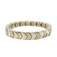 Chevron tile bracelet gold and silver stackable bracelet