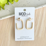 18k gold plated square hoop earrings lightweight