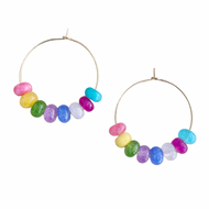 Gemstone Hoop Earrings - Birthday Party