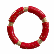 Isla 12mm Bracelet in Red + Gold Splatter