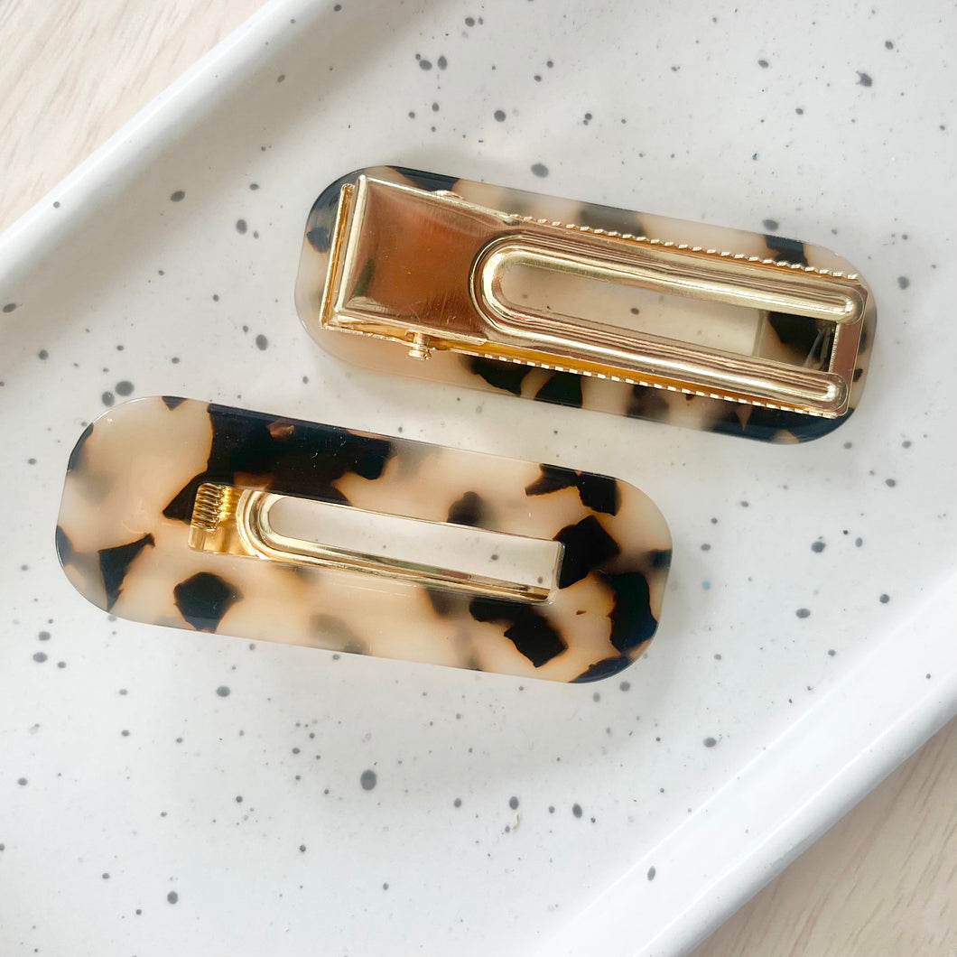Light Tortoise Shell Crocodile Clip Set