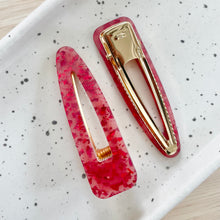 Load image into Gallery viewer, Red Confetti Alligator Clip Set
