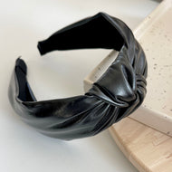 Vegan Leather Headband - Black