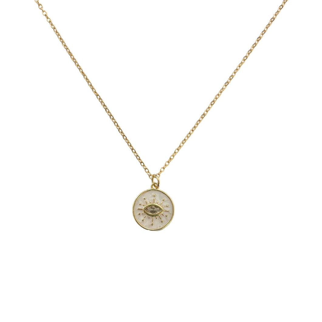 Evil Eye White Necklace