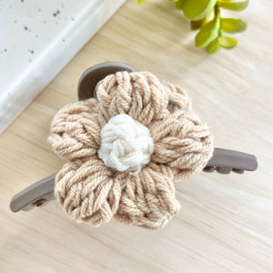 Crochet Flower Claw Clip