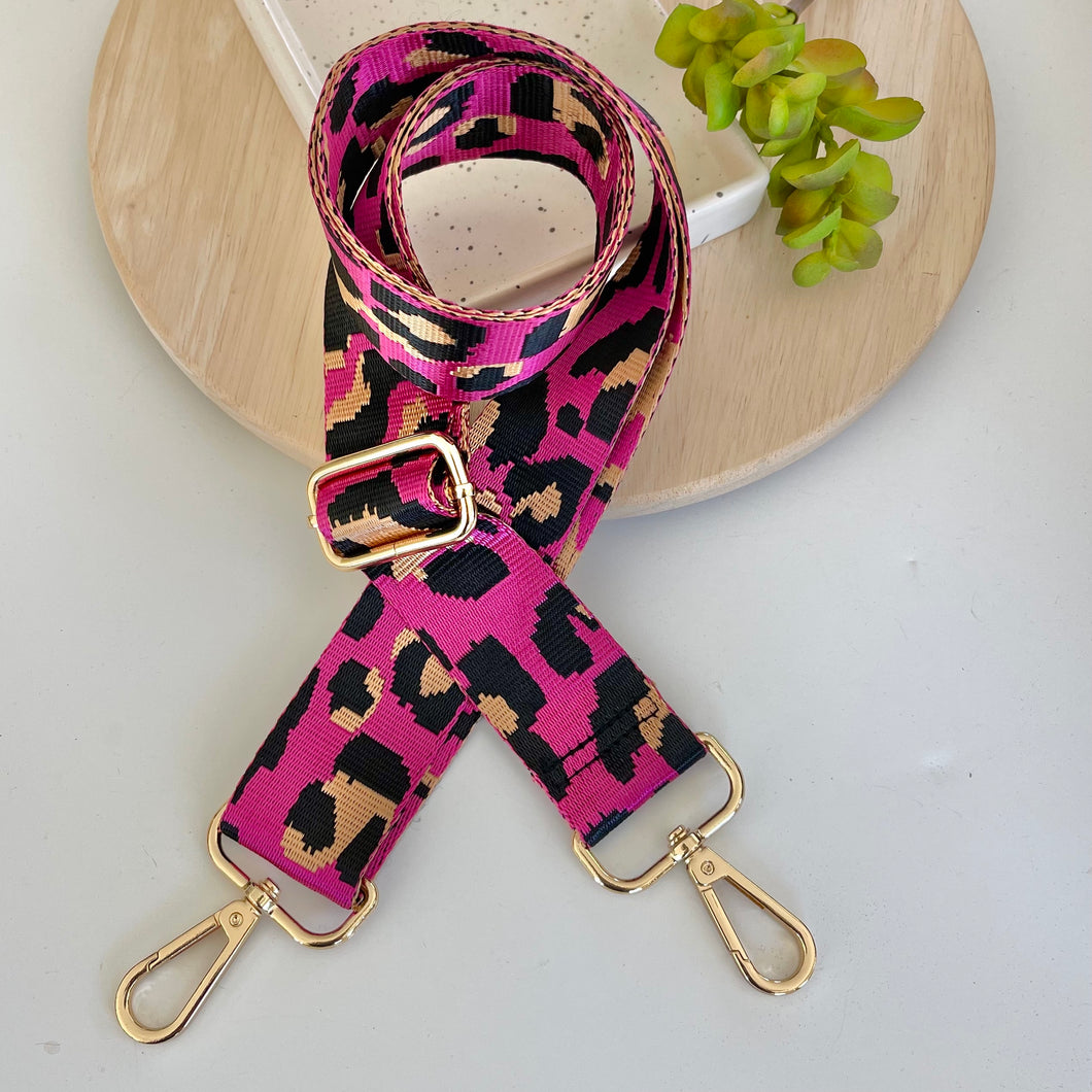 Leopard Bag Strap - Pink