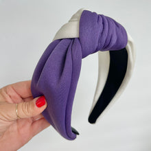 Load image into Gallery viewer, Two Tone Headband - Purple and White

