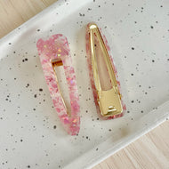 Pink Confetti Alligator Clip Set
