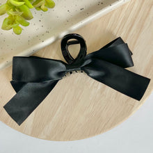 Load image into Gallery viewer, Ribbon Bow Claw Clip - Black
