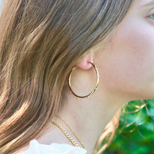Load image into Gallery viewer, Gold Dotted Hoops
