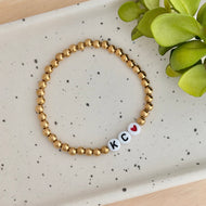 KC Beaded Bracelet | Waterproof Stainless Steel PVD