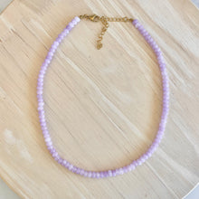 Load image into Gallery viewer, 6mm gemstone candy necklace in soft purple tones
