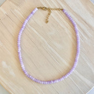 6mm gemstone candy necklace in soft purple tones