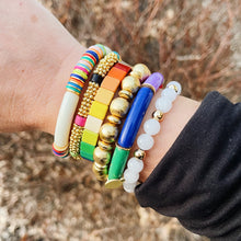 Load image into Gallery viewer, Minimalist gold bead bracelet with stretch fit
