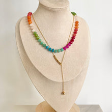 Load image into Gallery viewer, Minimalist gold beaded lariat necklace everyday wear
