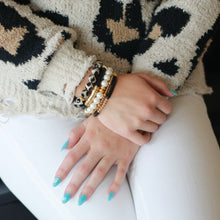 Load image into Gallery viewer, Neutral gemstone bracelet with Tibetan agate beads
