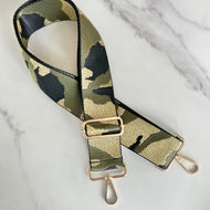 Olive camo bag strap adjustable crossbody style