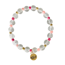 Load image into Gallery viewer, Pink beaded stretch bracelet stackable everyday style
