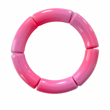 Load image into Gallery viewer, Pink ombre beaded bracelet gradient stretch stackable style
