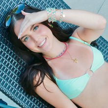 Load image into Gallery viewer, Teal bead bracelet pop of color everyday jewelry
