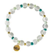 Load image into Gallery viewer, Teal beaded stretch bracelet stackable everyday style
