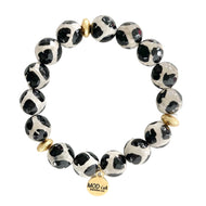 Tibetan agate gemstone beaded bracelet stretch fit