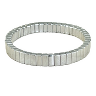 Woodstock Tile Bracelet - Silver