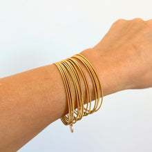 Load image into Gallery viewer, Waterproof gold spring bracelet stack stainless steel

