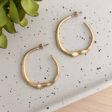 Load image into Gallery viewer, Wavy Hoop Earrings | Waterproof Stainless Steel PVD

