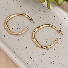 Load image into Gallery viewer, Wavy Hoop Earrings | Waterproof Stainless Steel PVD
