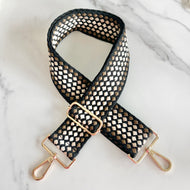 neutral handbag strap brown patterned accessory