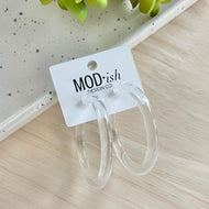 Clear acrylic hoop earrings lightweight transparent style