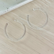 Load image into Gallery viewer, Clear resin hoops everyday lightweight earrings
