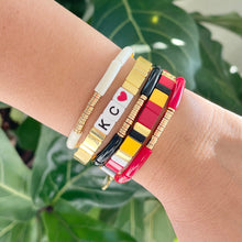 Load image into Gallery viewer, Game day bracelet chiefs colors stackable style
