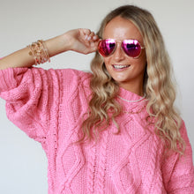 Load image into Gallery viewer, model wearing a stack of 18k gold plated beads with clear quartz beads are beautifully modern and timeless at the same time
