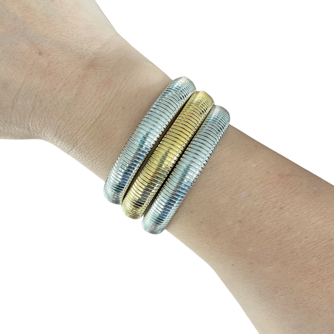 Gold Stretch Bangle Bracelet Stackable MODish – MODish Design Company