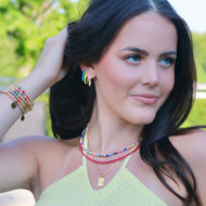 Enamel Oval Hoop Earrings