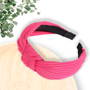 Ribbed Jersey Headband - Hot Pink
