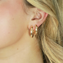 Load image into Gallery viewer, Large thick gold hoop earrings statement style
