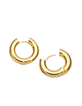 Load image into Gallery viewer, Mini thick gold hoops lightweight jewelry
